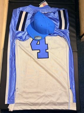 Men's Light Blue Mesh Athletic Jersey with Navy Trim
